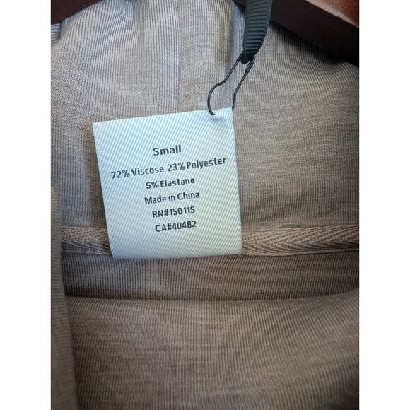 Varley Priya Longline Sweatshirt Womens S Light Brown Double Soft Side Zip NWT - Picture 4 of 5